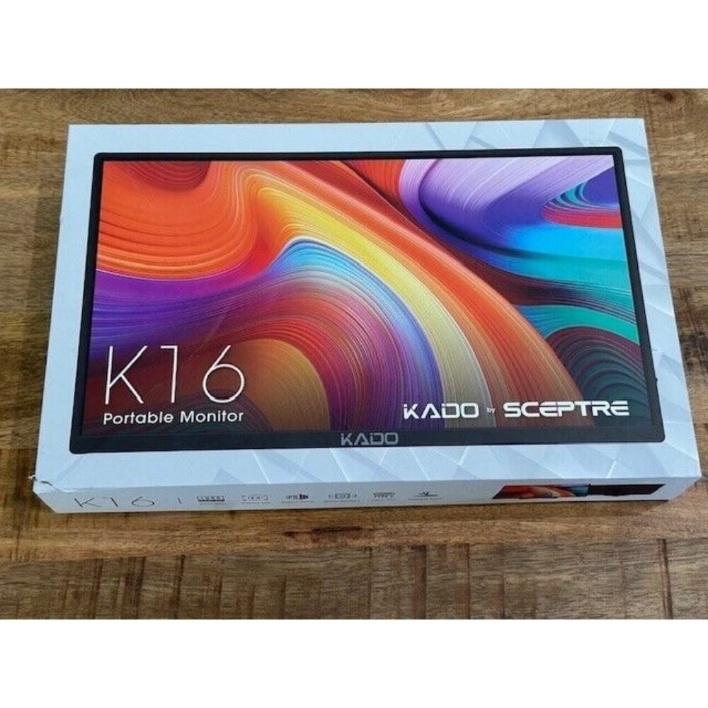 Kado Sceptre Portable Monitor for Laptop 15.6 HDMI Dual USB Type-C K16 FOR PARTS